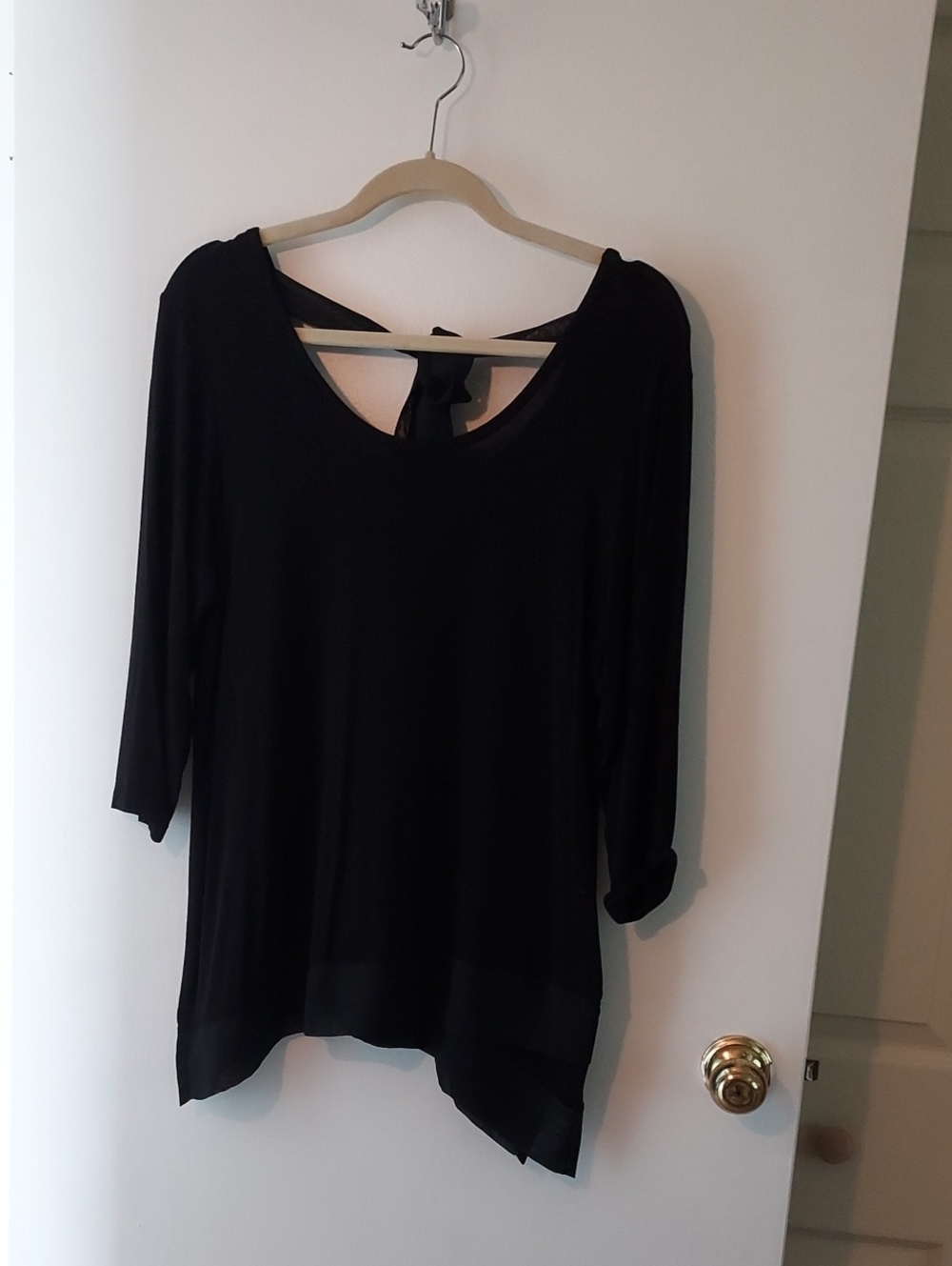 pebble and stone Black Boatneck Tie-Back Tunic